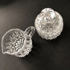 VINTAGE Gorham "Althea" Crystal Cream & Sugar Bowl with Lid EUC